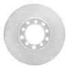 R1 68-76 Mercedes-Benz 220 Front Right Drilled & Slotted Silver Brake Rotor