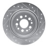 R1 17-25 Acura RDX Rear Left Drilled & Slotted Silver Brake Rotor