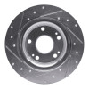 R1 17-20 Honda Civic Coupe Rear Right Drilled & Slotted Silver Brake Rotor