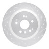 R1 16-25 Honda Ridgeline Rear Right Drilled & Slotted Silver Brake Rotor