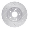R1 16-25 Honda Civic Coupe Front Left Drilled & Slotted Silver Brake Rotor