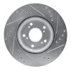 R1 12-16 Honda CR-V Front Left Drilled & Slotted Silver Brake Rotor