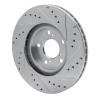 R1 06-14 Honda Ridgeline Front Left Drilled & Slotted Silver Brake Rotor