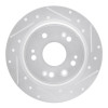 R1 02-04 Honda CR-V Rear Right Drilled & Slotted Silver Brake Rotor