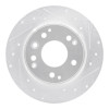 R1 91-99 Acura Legend Rear Right Drilled & Slotted Silver Brake Rotor