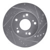 R1 12-15 Acura ILX Front Right Drilled & Slotted Silver Brake Rotor