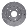 R1 12-15 Acura ILX Front Right Drilled & Slotted Silver Brake Rotor
