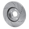 R1 13-25 Honda Civic Hatchback Front Left Drilled & Slotted Silver Brake Rotor