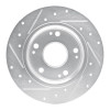R1 11-15 Honda CR-Z Rear Right Drilled & Slotted Silver Brake Rotor