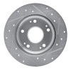 R1 11-15 Honda CR-Z Rear Left Drilled & Slotted Silver Brake Rotor