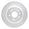 R1 10-15 Honda CrossTOUR Rear Left Drilled & Slotted Silver Brake Rotor