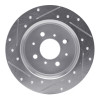 R1 01-05 Acura EL Rear Right Drilled & Slotted Silver Brake Rotor