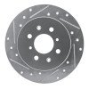 R1 01-05 Acura EL Rear Left Drilled & Slotted Silver Brake Rotor