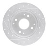R1 98-02 Acura CL Rear Right Drilled & Slotted Silver Brake Rotor