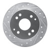 R1 98-02 Acura CL Rear Left Drilled & Slotted Silver Brake Rotor