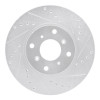 R1 92-96 Honda Prelude Front Right Drilled & Slotted Silver Brake Rotor