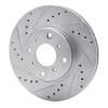 R1 92-96 Honda Prelude Front Left Drilled & Slotted Silver Brake Rotor