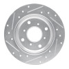 R1 86-96 Acura Legend Rear Right Drilled & Slotted Silver Brake Rotor