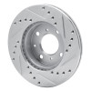 R1 84-90 Honda Accord Sedan Front Left Drilled & Slotted Silver Brake Rotor