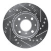 R1 84-90 Honda Accord Sedan Front Left Drilled & Slotted Silver Brake Rotor