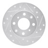 R1 84-87 Honda Civic Front Right Drilled & Slotted Silver Brake Rotor