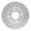 R1 84-87 Honda Civic Front Right Drilled & Slotted Silver Brake Rotor