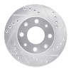 R1 84-06 Honda Insight Front Right Drilled & Slotted Silver Brake Rotor