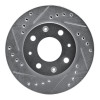 R1 84-06 Honda CRX Front Left Drilled & Slotted Silver Brake Rotor