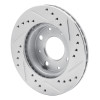 R1 84-06 Honda CRX Front Left Drilled & Slotted Silver Brake Rotor