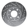 R1 84-06 Honda CRX Front Left Drilled & Slotted Silver Brake Rotor