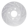 R1 83-87 Honda Prelude Front Left Drilled & Slotted Silver Brake Rotor