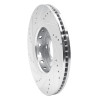 R1 14-20 Acura RLX Front Right Drilled & Slotted Silver Brake Rotor