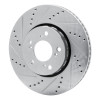 R1 14-20 Acura RLX Front Left Drilled & Slotted Silver Brake Rotor