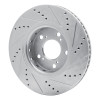 R1 14-20 Acura RLX Front Left Drilled & Slotted Silver Brake Rotor