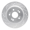 R1 14-20 Acura RLX Rear Left Drilled & Slotted Silver Brake Rotor