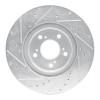R1 05-12 Acura RL Front Right Drilled & Slotted Silver Brake Rotor