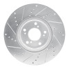 R1 04-08 Acura TL Front Right Drilled & Slotted Silver Brake Rotor