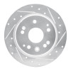 R1 01-03 Acura CL Rear Right Drilled & Slotted Silver Brake Rotor