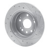 R1 01-03 Acura CL Rear Left Drilled & Slotted Silver Brake Rotor
