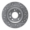 R1 99-01 Acura RL Rear Left Drilled & Slotted Silver Brake Rotor
