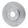 R1 97-05 Acura NSX Rear Right Drilled & Slotted Silver Brake Rotor