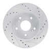 R1 91-96 Acura NSX Rear Right Drilled & Slotted Silver Brake Rotor