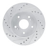 R1 91-96 Acura NSX Rear Left Drilled & Slotted Silver Brake Rotor