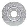 R1 91-96 Acura NSX Front Right Drilled & Slotted Silver Brake Rotor