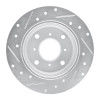 R1 87-90 Acura Legend Rear Right Drilled & Slotted Silver Brake Rotor