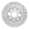 R1 86-89 Acura Integra Rear Right Drilled & Slotted Silver Brake Rotor