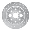 R1 86-89 Acura Integra Rear Left Drilled & Slotted Silver Brake Rotor