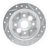 R1 86-89 Acura Integra Rear Left Drilled & Slotted Silver Brake Rotor