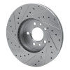 R1 98-02 Ford Crown Victoria Front Right Drilled & Slotted Silver Brake Rotor