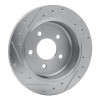 R1 96-02 Ford Crown Victoria Rear Right Drilled & Slotted Silver Brake Rotor